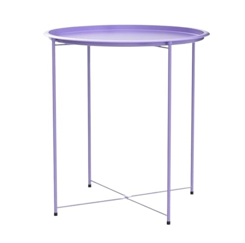 MCLIUJIA Campingtisch klappbar Klapptisch Klappbarer Beistelltisch Aus Metall, Runder Tisch, Klappbarer Tisch Für Heimcamping Für Outdoor(Purple) von MCLIUJIA