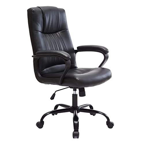 MCLIUJIA Computer-Arbeitsstuhl, Schreibtischstuhl, Computerstuhl, Firmenpersonal, Bürostuhl, Gaming-Stuhl, PU-Leder, Hebe- und Drehstuhl von MCLIUJIA