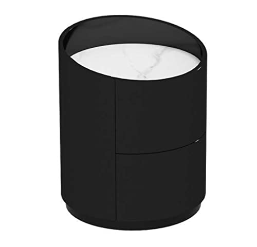 MCLIUJIA Schlafzimmer Nachttische Moderner Nachttisch Runder Nachttisch Für Wohnzimmer Schlafzimmer Nachttisch Balkon(Black) von MCLIUJIA