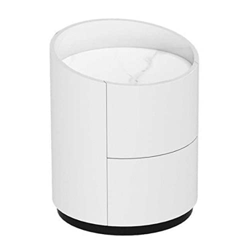 MCLIUJIA Schlafzimmer Nachttische Moderner Nachttisch Runder Nachttisch Für Wohnzimmer Schlafzimmer Nachttisch Balkon(White) von MCLIUJIA