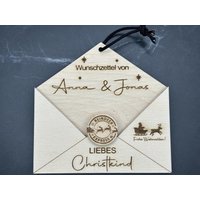 Personalisierter Wunschzettel, Briefumschlag Für Wunschzettel An Das Christkind & Den Weihnachtsmann Aus Holz Personalisierter Wunschzettel, Briefumschlag Für Wunschzettel An Das Christkind & Den Weihnachtsmann Aus Holz von MCLaserDesign