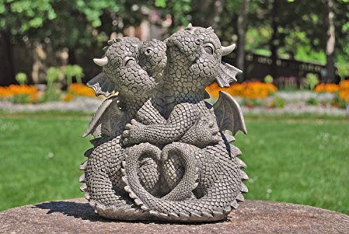 MC Gartenfigur Gartendrache - Modell kuschelnd klein - Fantasy Figur Deko Drache Garten von MCM