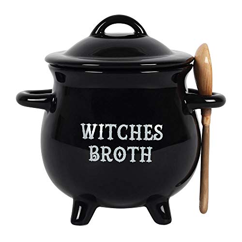 Suppenschüssel mit Löffel als Hexenkessel mit dem Aufdruck "Witches Broth" von MCM