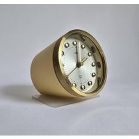 Mid Century Modern Kunststoff Messing Wecker Prim Tschechoslowakei 60Er Jahre von MCMeffect