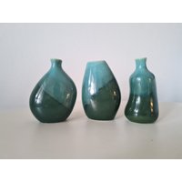 Schönes Vintage Mid Century Modern Set Aus 3 Kleinen Vasen von MCMeffect