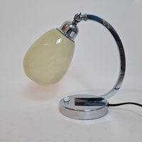 Vintage Mid Century Modern Chrom Und Glas Lampe von MCMeffect