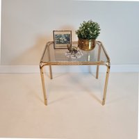 Vintage Mid Century Modern Messing Und Rauchglas Tisch von MCMeffect