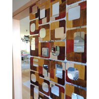 4 Reihen Raumteiler W40''x Benutzerdefinierte Höhe, Mid Century Modern Raumteiler, Retro von MCModernStudio