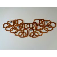 Mid Century Modern Holz Wandkunst Walnuss Finish, 76 cm Handgefertigtes Dekor Mid Century Modern Holz Wandkunst Walnuss Finish, 76 cm Handgefertigtes Dekor von MCModernStudio