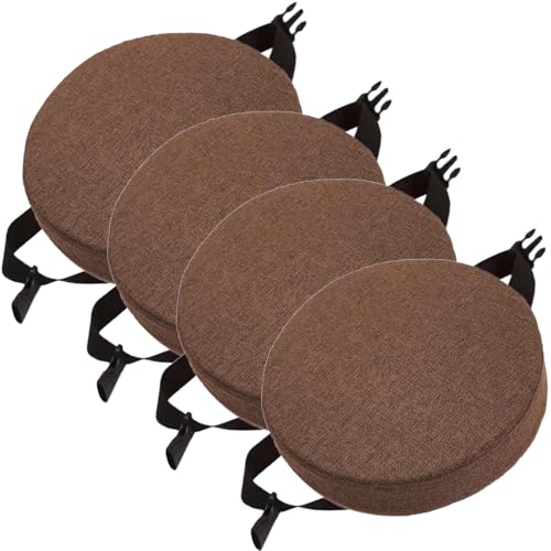 Barhocker-Kissen, rundes Stuhlkissen mit Bändern von 1, 2, 4, Sitzkissen für Stühle, rutschfeste Bistrostuhl-Pads mit maschinenwaschbarem Bezug für Garten, Zuhause und Büro (#3, 25 x 8 cm (4 Stück) Barhocker-Kissen, rundes Stuhlkissen mit Bändern von 1, 2, 4, Sitzkissen für Stühle, rutschfeste Bistrostuhl-Pads mit maschinenwaschbarem Bezug für Garten, Zuhause und Büro (#3, 25 x 8 cm (4 Stück) von MCNDSI
