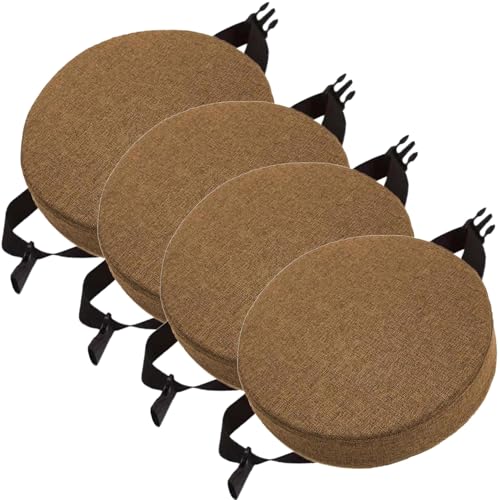Barhocker-Kissen, rundes Stuhlkissen mit Bändern von 1, 2, 4, Sitzkissen für Stühle, rutschfeste Bistrostuhl-Pads mit maschinenwaschbarem Bezug für Garten, Zuhause und Büro (#9,35 x 3 cm (4 Stück) Barhocker-Kissen, rundes Stuhlkissen mit Bändern von 1, 2, 4, Sitzkissen für Stühle, rutschfeste Bistrostuhl-Pads mit maschinenwaschbarem Bezug für Garten, Zuhause und Büro (#9,35 x 3 cm (4 Stück) von MCNDSI