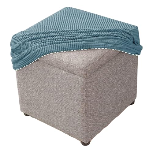 MCNDSI Fußhocker Quadratisch 40x40/50x50 Hockerbezug Stretch Ottoman Cover Ottomane Schonbezug Hocker Hussen für Fußhocker Stretch Ottomane Abdeckung Hocker Protector Hockerabdeckung(O,45x45cm) von MCNDSI