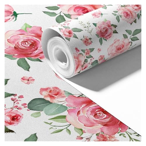 MCNDSI Möbelfolie Klebefolie Selbstklebende Folie Tapete 3D Vintage Blumen PVC Aufkleber Selbstklebend Tapeten für Küche Wohnzimmer Dekofolie(Style14,18x118inch/45x300cm) von MCNDSI
