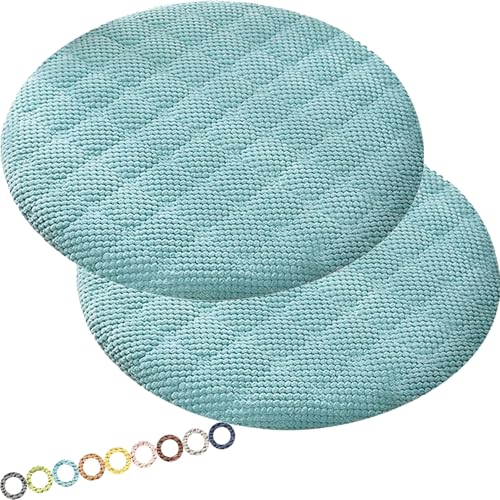 MCNDSI Rund Sitzkissen Stuhl Stuhlkissen 30/40/35/50/45 cm Sitzkissen Baumwolle Sitzpolster Stuhlauflage für Outdoor Indoor Gartenstuhl Küche oder Esszimmerstuhl(K3,2PCS_18INCH/45CM) von MCNDSI