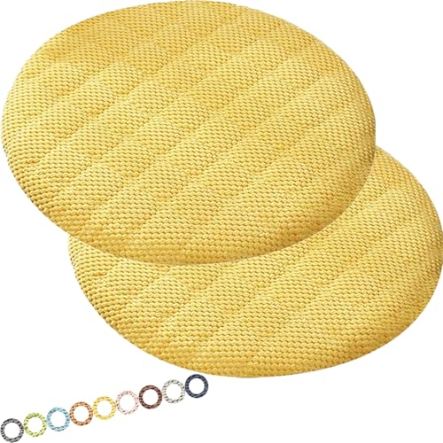 MCNDSI Rund Sitzkissen Stuhl Stuhlkissen 30/40/35/50/45 cm Sitzkissen Baumwolle Sitzpolster Stuhlauflage für Outdoor Indoor Gartenstuhl Küche oder Esszimmerstuhl(K5,2PCS_14INCH/35CM) von MCNDSI