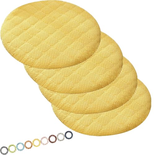 MCNDSI Rund Sitzkissen Stuhl Stuhlkissen 30/40/35/50/45 cm Sitzkissen Baumwolle Sitzpolster Stuhlauflage für Outdoor Indoor Gartenstuhl Küche oder Esszimmerstuhl(K5,4PCS_18INCH/45CM) von MCNDSI