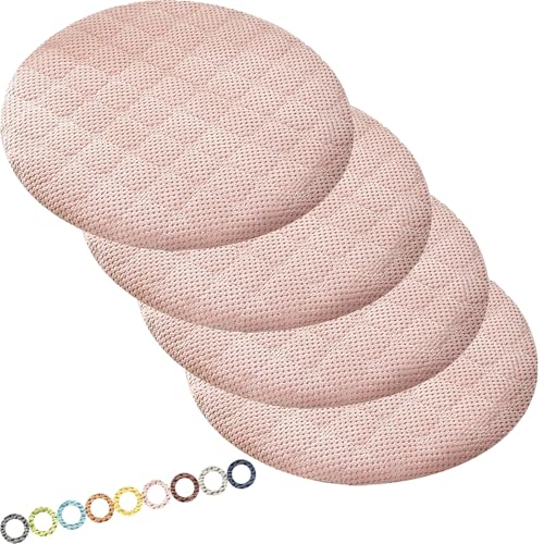 MCNDSI Rund Sitzkissen Stuhl Stuhlkissen 30/40/35/50/45 cm Sitzkissen Baumwolle Sitzpolster Stuhlauflage für Outdoor Indoor Gartenstuhl Küche oder Esszimmerstuhl(K6,4PCS_16INCH/40CM) von MCNDSI