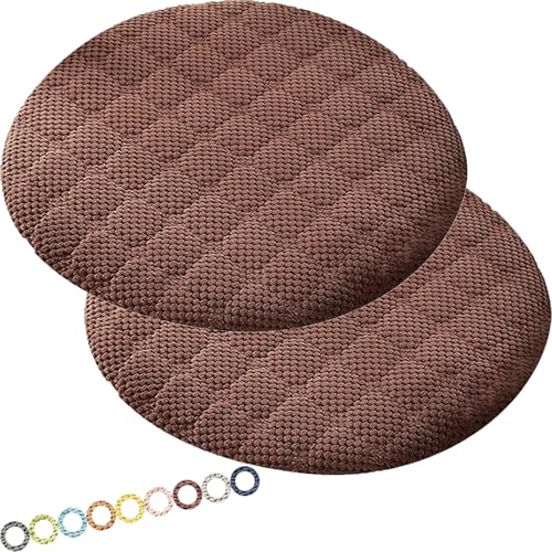 MCNDSI Rund Sitzkissen Stuhl Stuhlkissen 30/40/35/50/45 cm Sitzkissen Baumwolle Sitzpolster Stuhlauflage für Outdoor Indoor Gartenstuhl Küche oder Esszimmerstuhl(K7,2PCS_12INCH/30CM) von MCNDSI