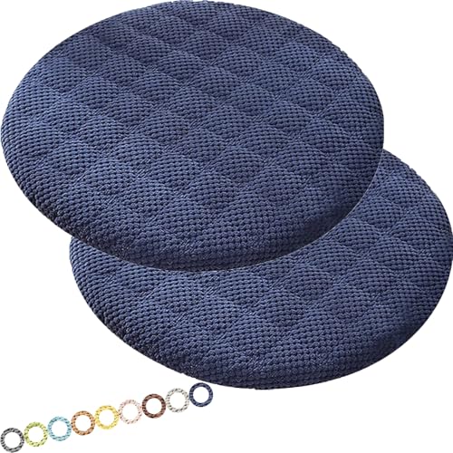 MCNDSI Rund Sitzkissen Stuhl Stuhlkissen 30/40/35/50/45 cm Sitzkissen Baumwolle Sitzpolster Stuhlauflage für Outdoor Indoor Gartenstuhl Küche oder Esszimmerstuhl(K9,2PCS_14INCH/35CM) von MCNDSI