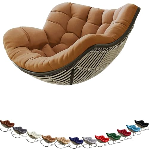 MCNDSI Schaukelstuhl Auflage wasserdicht Rattan Wohnzimmer, Bequemer Schaukelsessel Kissen Outdoor Indoor, Papasansessel Kissen Auflage Doppelt Für Garten, Terrasse(F11) von MCNDSI