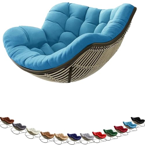 MCNDSI Schaukelstuhl Auflage wasserdicht Rattan Wohnzimmer, Bequemer Schaukelsessel Kissen Outdoor Indoor, Papasansessel Kissen Auflage Doppelt Für Garten, Terrasse(F5) von MCNDSI