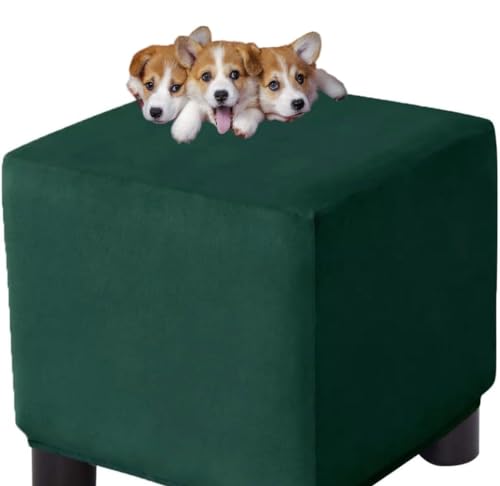 Quadratisch Fußhocker Bezug Stretch Ottomane Schonbezug Hockerbezug 60x60 /40x40 Samt Husse für Fußhocker Ottomanischer Hocker-Bezug Überzug Hocker Protector Waschbar ( Color : #24 , Size : 60x60 cm ) von MCNDSI