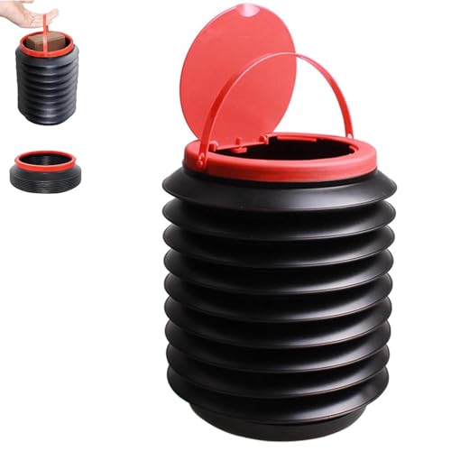 MCNZNJONV Tragbarer Auto-Mülleimer mit Deckel, faltbarer Outdoor-Angeleimer, Camping-Mülleimer mit Deckel, wasserdicht und auslaufsicher, geeignet für Auto, Zuhause und Angeln im Freien von MCNZNJONV