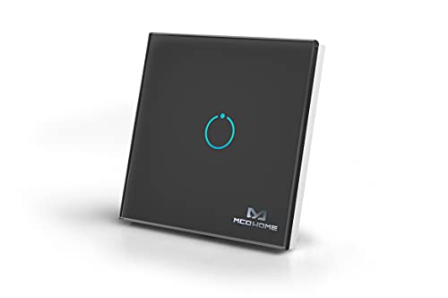 MCO Home Smart Touch Panel Schalter, Relaisschalter, 1 Kanal, Schwarz, MH-S411 von MCO Home