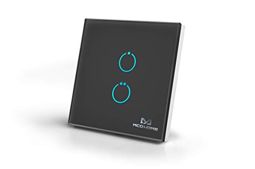 MCO Home Z-Wave Glass Touch Panel Switch, 2 relays, MH-S412, Black von FIBARO