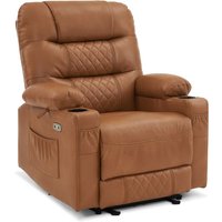 M MCombo Relaxsessel mit Liegefunktion, Fernsehsessel elektrisch verstellbar, TV Sessel, Recliner Chair, atmungsaktiver Kunstleder, USB & von MCOMBO