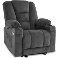 M Mcombo Fernsehsessel elektrisch verstellbar, Relaxsessel mit Liegefunktion, tv Sessel mit Massage & Wärmefunktion, usb & Getränkehalter, von MCOMBO