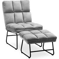 Mcombo - m Relaxsessel Fernsehsessel Loungesessel Sessel Hocker Set Stoffbezug Grau 0014EY von MCOMBO