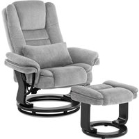 M Mcombo Relaxsessel Liegefunktion, Lesesessel, 9099 (Hellgrau-Stoff) von MCOMBO