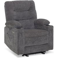 M Mcombo Relaxsessel mit Liegefunktion, Fernsehsessel Elektrisch Verstellbar, tv Sessel, Recliner Chair, Chenille Stoff, usb & Getränkehalter, von MCOMBO