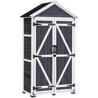 Gartenschrank Geräteschuppen Werkzeugschrank Outdoor-Schrank Gartenbox mit Satteldach aus Holz Grau 1000 - Mcombo von MCOMBO