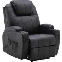 M Mcombo Elektrisch Relaxsessel Massagesessel Fernsehsessel Liegefunktion Vibration Heizung 7061 neues Modell (Schwarz-Kunstleder) von MCOMBO