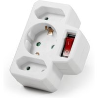 Steckdosenadapter McPower, 1x Schutzkontakt, 2x Euro, mit Schalter von MC POWER