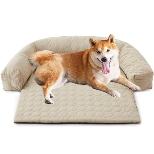 MCPTSN Hundedecke Sofa, Hundebett Couch für Sofaschutz Hund und Kofferraumschutz, Wasserfeste Rutschfester Unterseite, Hundematte mit Reißverschluss, für große, mittelgroße & kleine (XL, Beige) von MCPTSN