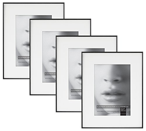 MCS Fineline Frame 8x10/5x7Mat,Black(4-pk) Rahmen mit Matte, schwarz, 8 x 10 in matted to 5 x 7 in von MCS