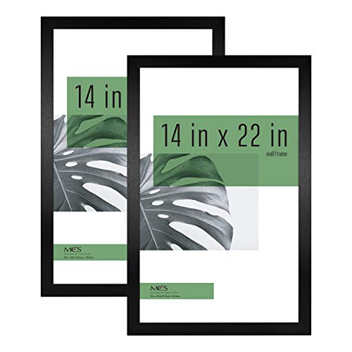 MCS 14x22 Inch Gallery Frame 2-Pack, Black Woodgrain Studio-Galerierahmen 35,6 x 55,9 cm, 2er-Pack, Holzmaserung, Schwarz Holz-Optik, 14 x 22 in von MCS