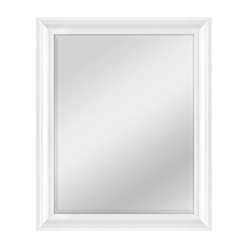 MCS Großer Wandspiegel, moderner rechteckiger Spiegel, Heimdekoration für Wohnzimmer, Schlafzimmer oder Badezimmer, 66,5 x 82,5 cm, Weiß von MCS