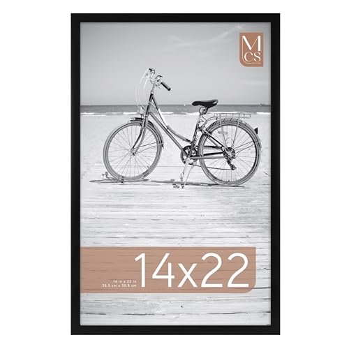 MCS Gallery Foundation Posterrahmen, 35,6 x 55,9 cm, Schwarz, großer Bilderrahmen zum vertikalen und horizontalen Aufhängen an der Wand für Fotos, Poster und Kunstdrucke (1 Stück) von MCS