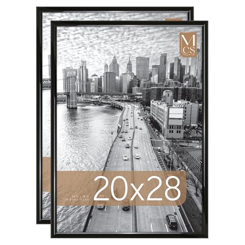 MCS Trendsetter Posterrahmen, 61 x 71,1 cm, schwarzer Hochglanz, großer Bilderrahmen zum vertikalen und horizontalen Aufhängen an der Wand für Fotos, Poster und Kunstdrucke (2 Stück) von MCS
