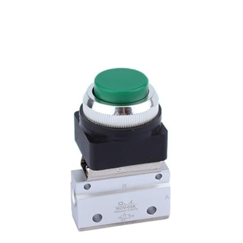 1/8" PT Innengewinde Dreiwege-Pneumatikventil mit zwei Positionen MOV-01 MOV-02 MOV-03A mechanisches Druckknopfschaltventil MOV-321(MOV-03A-Green-Gao) von MCSEROST