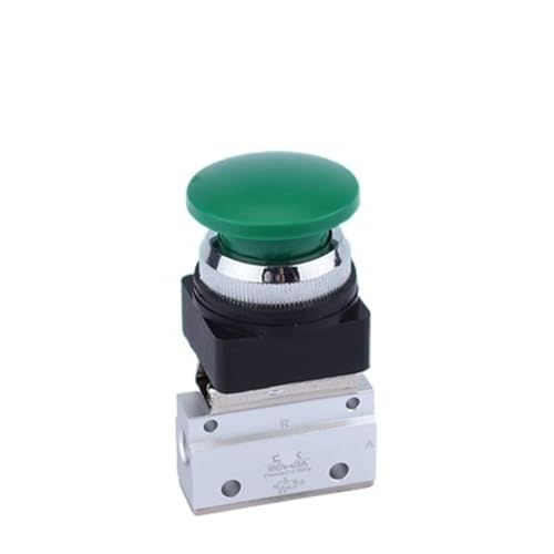1/8" PT Innengewinde Dreiwege-Pneumatikventil mit zwei Positionen MOV-01 MOV-02 MOV-03A mechanisches Druckknopfschaltventil MOV-321(MOV-03A-Green-Mogu) von MCSEROST