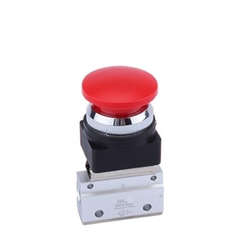1/8" PT Innengewinde Dreiwege-Pneumatikventil mit zwei Positionen MOV-01 MOV-02 MOV-03A mechanisches Druckknopfschaltventil MOV-321(MOV-03A-Red-Mogu) von MCSEROST