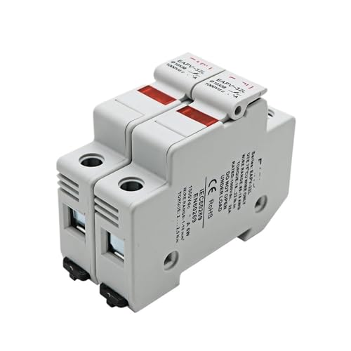 2P DIN-Schienen-Solar-Photovoltaik-DC-Sicherungshalter mit Kontrollleuchte, geeignet for 10 x 38 mm DC-Photovoltaik-Sicherungskette(10A,EAPV-32L-2P) von MCSEROST