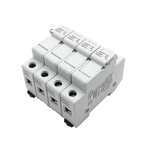 4P DIN-Schienen-Solar-Photovoltaik-DC-Sicherungshalter mit Kontrollleuchte, geeignet for 10 x 38 mm DC-Photovoltaik-Sicherungskette(25A,EAPV-32-4P) von MCSEROST