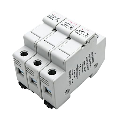 Der EAPV-32-1/2/3/4P DIN-Schienen-Solar-Photovoltaik-DC-Sicherungshalter mit Kontrollleuchte ist for 10 * 38 mm DC-Photovoltaik-Sicherungsketten geeignet(15A,EAPV-32-3P) von MCSEROST