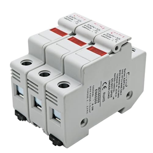 Der EAPV-32L-1/2/3/4P DIN-Schienen-Solar-Photovoltaik-DC-Sicherungshalter mit Kontrollleuchte ist for 10 * 38 mm DC-Photovoltaik-Sicherungsketten geeignet(30A,EAPV-32L-3P) von MCSEROST